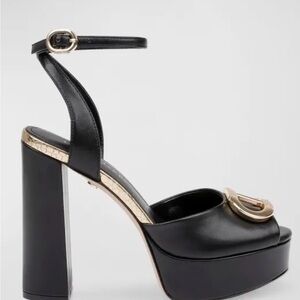 Dee Ocleppo Elegant Black and Gold Heels